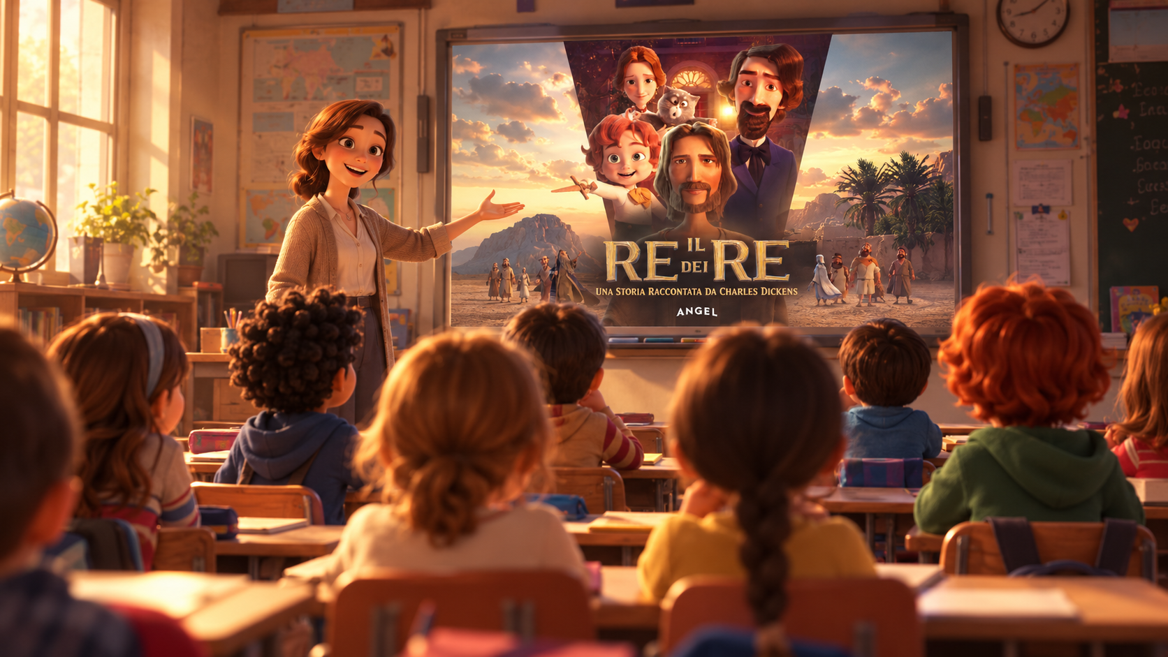 Una classe guarda Il Re dei Re durante una lezione al cinema